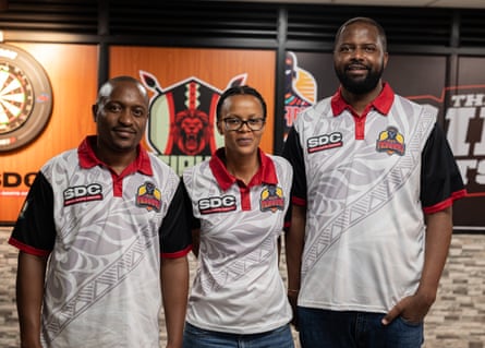 The founders of Sirua Darts Club (l-r): Jeff Muriithi, Penny Mubea and Dann Karori.