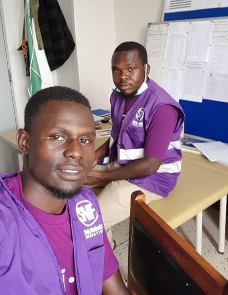 Warrior coordinators Dankan Onzima and Mustapha Abdallah at the diabetes clinic in Arua.