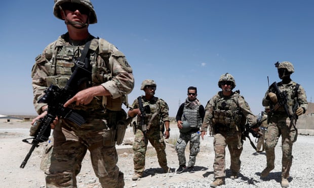 US troops on patrol with Afghan security forces in Logar province