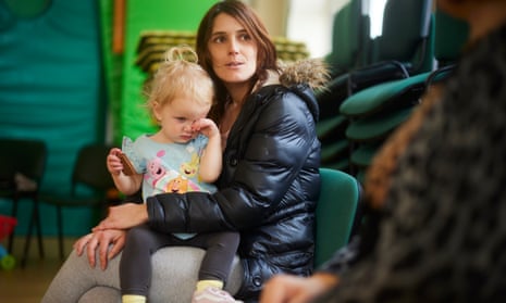 A mother and child at a play session for preschool children at Fegg Hayes Futures in Stoke-on-Trent.