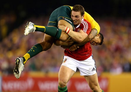 North lifts and carries Israel Folau in the Lions’ second Test against Australia in 2013