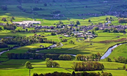 View of Hawes from Stags Fell, Wensleydale.