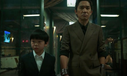 Jayden Zhang and Tony Leung in Shang-Chi and the Legend of the Ten Rings.