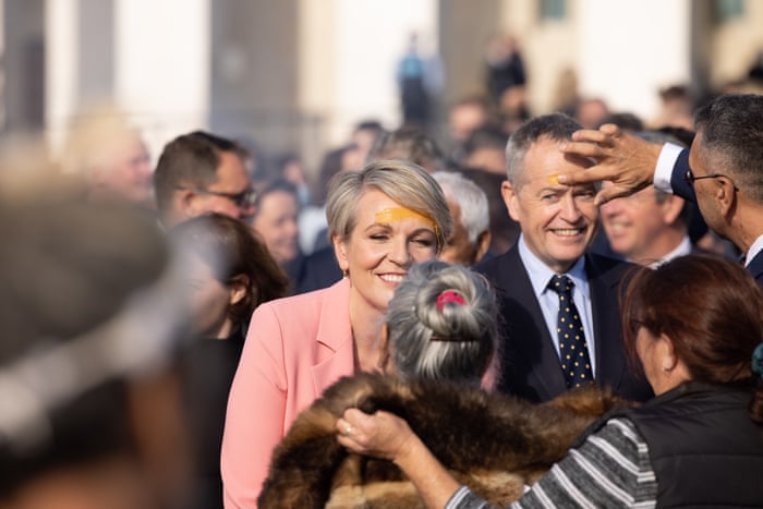 Tanya Plibersek and Bill Shorten at an Indigenous smoking ceremony to mark to opening of the 47th parliament in Canberra.