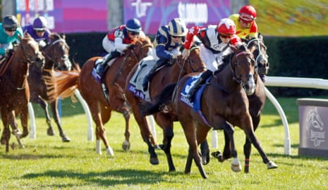 Ο Billy Loughnane κερδίζει το Breeders' Cup Juvenile Turf Sprint στο Libertango.