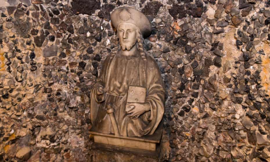 A statue of Saint James inside Alexander Pope’s grotto.