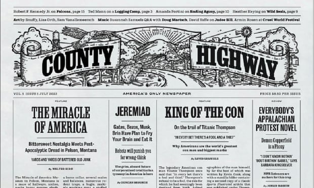 County Highway is designed to look like a 19th-century newspaper.