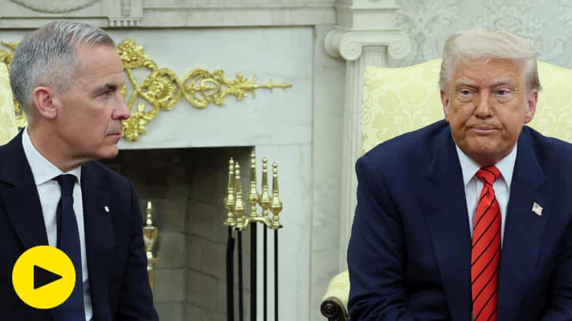 Trump and Carney discuss US-Canada relations in tense meeting – video highlights