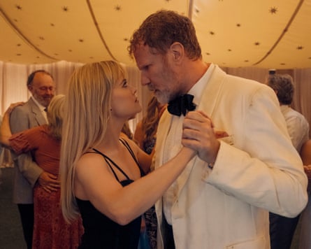 This image released by Amazon Prime Video shows Reese Witherspoon, left, and Will Ferrell in a scene from "You're Cordially Invited." (Glen Wilson/Amazon Prime Video via AP)