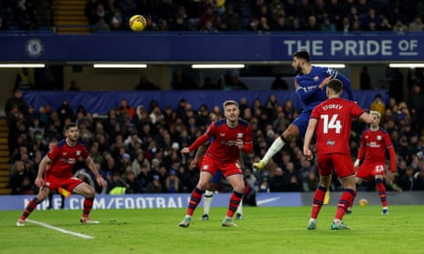 Armando Broja heads Chelsea into the lead against Preston.