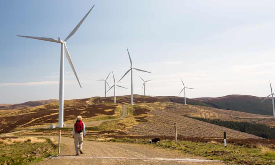 The Clyde Wind Farm in the Southern Uplands of Scotland near Biggar.