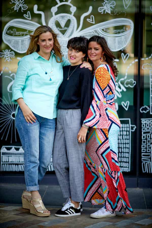 Deborah James, right, with her fellow presenters of the BBC Radio 5 podcast You, Me and the Big C, Rachael Bland, left, and Lauren Mahon.