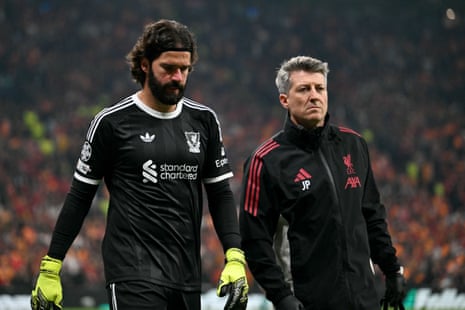 Alisson has to come off for Liverpool.