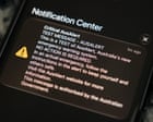 Australia news live: gasps in NSW State Library as AusAlert blares; some users report not receiving emergency warning test
