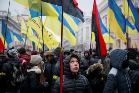 A rally in Ukraine against Russian aggression