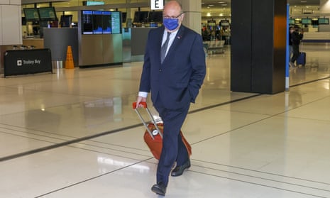 France's ambassador to Australia Jean-Pierre Thebault at Sydney airport last week. He said his country had been the last to know that the Morrison government was tearing up its submarine contract.