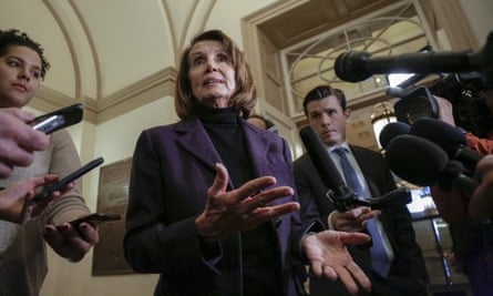 Nancy Pelosi takes questions from reporters on Capitol Hill on Friday.