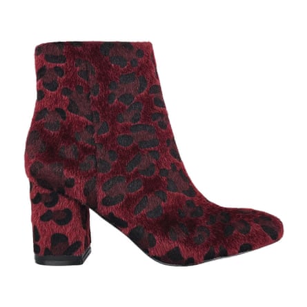 Burgundy leopard fur Snap up a bargain – these never-worn Calvin Klein’s are a real find. £75, US.VESTIAIRE COLLECTIVE.COM