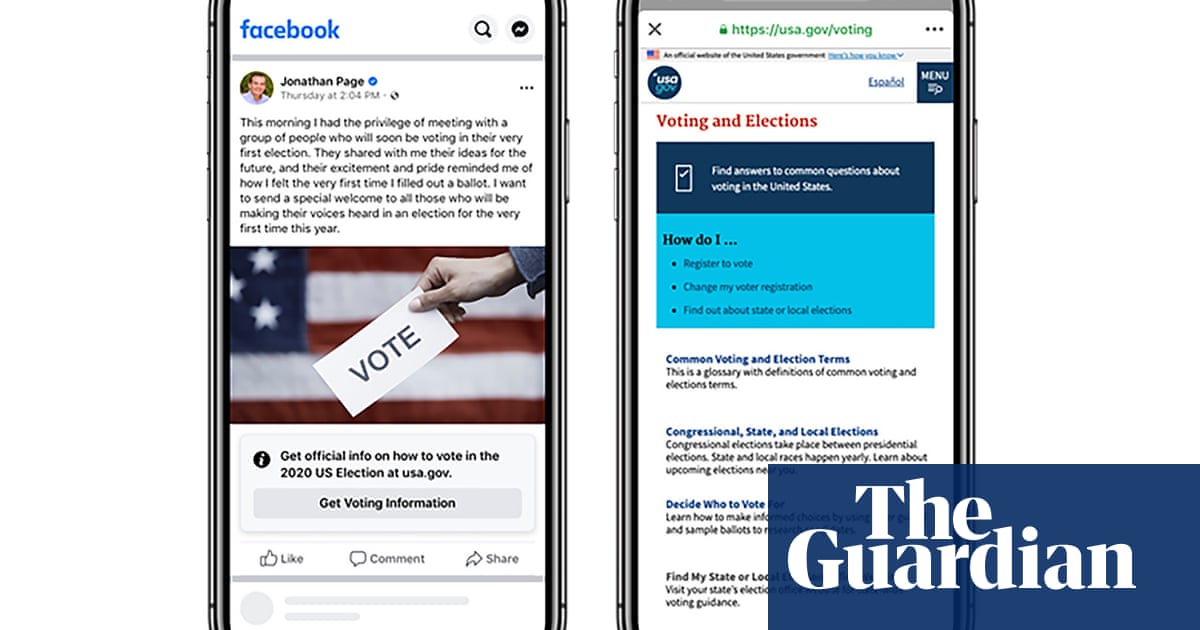 Facebook Adds Labels To Us Posts About Voting Ahead Of Presidential Election Technology The Guardian