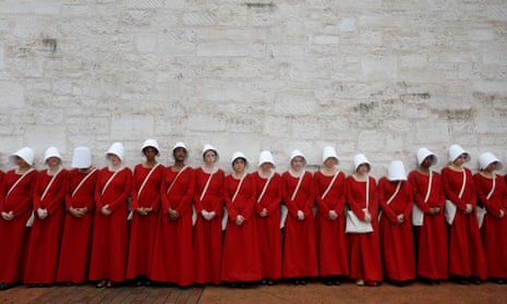 Women dressed as handmaids in Austin, Texas.