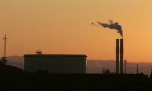 Oil refinery is seen at sunset in Rodeo, US