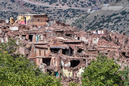 The earthquake-hit village of Sidi Hassaine in the High Atlas mountains of central Morocco.