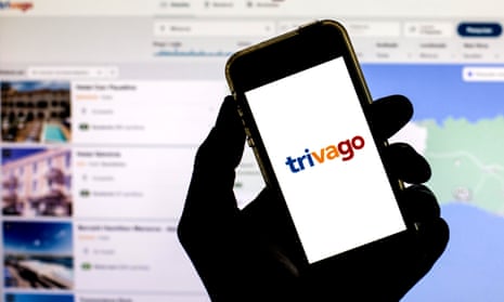 Trivago logo on a smartphone