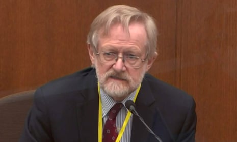 Chicago-based breathing expert Dr. Martin Tobin answers questions during the ninth day of testimony in Chauvin’s trial.