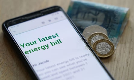 Energy bill on a phone