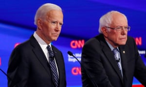 Bernie Sanders and Joe Biden at one of the Democratic debates.
