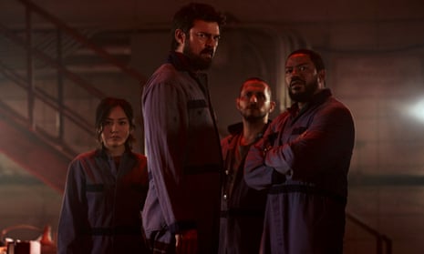 Suped up … Karen Fukuhara, Karl Urban, Tomer Capone and Laz Alonso in The Boys.
