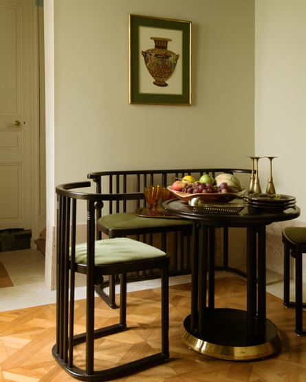 Ahead of the curve: art nouveau furniture in the kitchen.