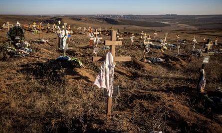 New graves are seen at a cemetery near Bakhmut, as Russia’s attack on Ukraine continues.