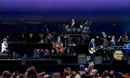Elton John and band at the Allianz Stadium in Sydney