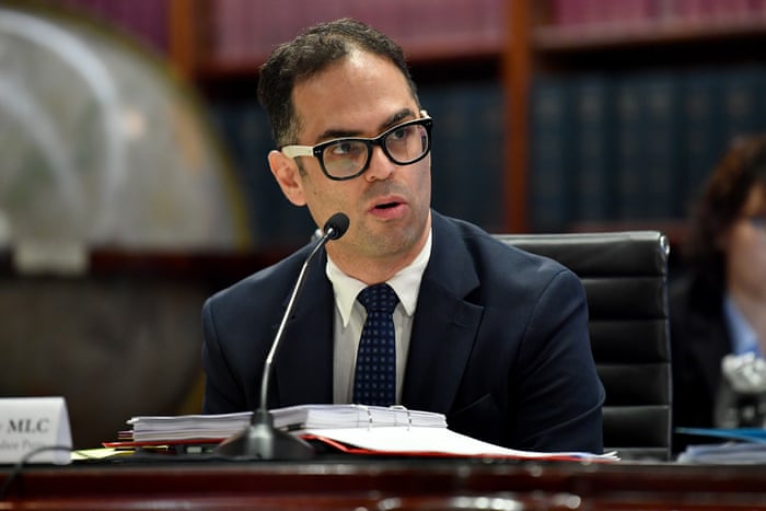 Shadow treasurer Daniel Mookhey MLC asks questions during the inquiry into the appointment of John Barilaro on Monday.