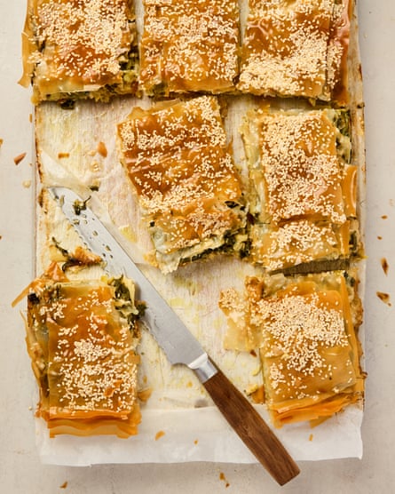 Alexina Anatole’s tortilla spinach and sesame pie.