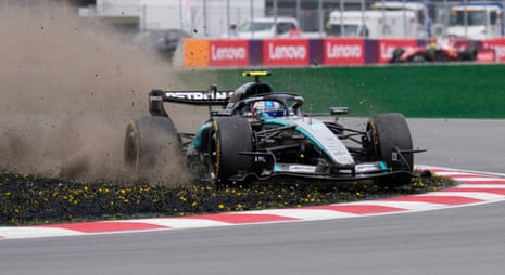 Mercedes' Antonelli action during the sprint race.
