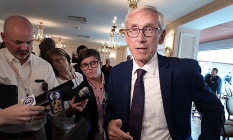 Wisconsin’s governor, Tony Evers, tweeted: ‘This move pushed by Republicans to remove 200,000 Wisconsinites from the voter rolls is just another attempt at overriding the will of the people and stifling the democratic process.’