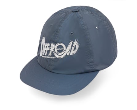 A blue cap with the word “off-road” embroidered on the front