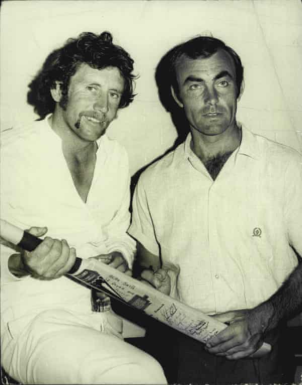 John Edrich, right, with the Australian captain Ian Chappell in 1975.