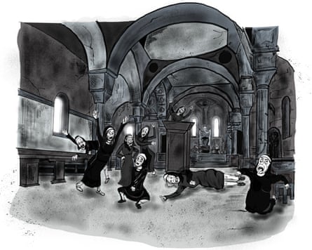 cartoon of murdered priest Urbain Grandier.