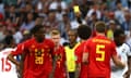 Belgium’s Kevin De Bruyne is booked against Panama