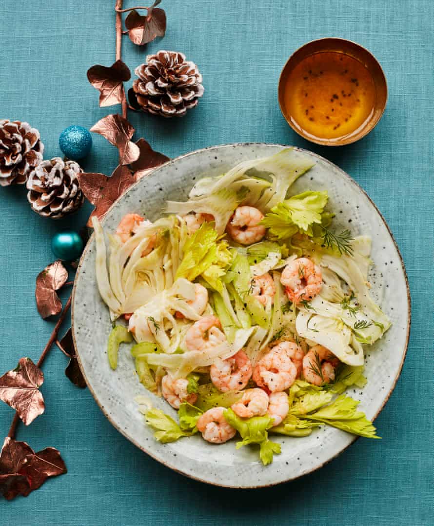 Rachel Roddy’s prawn salad.