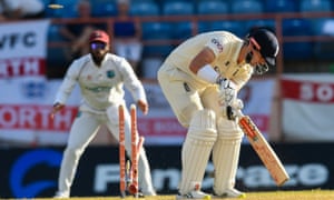 Alex Lees bowled by Kyle Mayers .