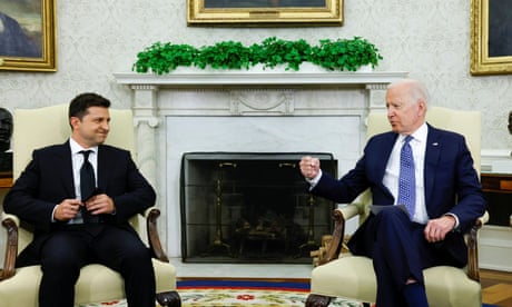 Volodymyr Zelenskiy with Joe Biden.