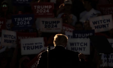 Donald Trump at his first campaign rally after announcing his candidacy for president in the 2024 election, in Waco, Texas on 25 March 2023. 