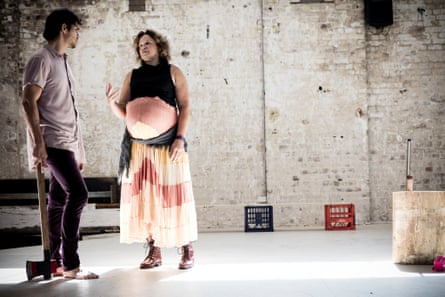 Mark Coles Smith and Leah Purcell rehearse