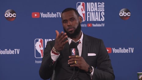 LeBron James walks out of post-game press conference – video | LeBron James | The Guardian
