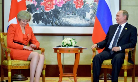 Vladimir Putin and Theresa May.