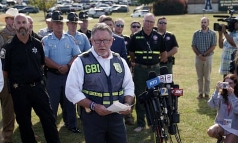 Georgia bureau of investigations director Chris Honey speaks during a press conference after a shooting at Apalachee High School.
